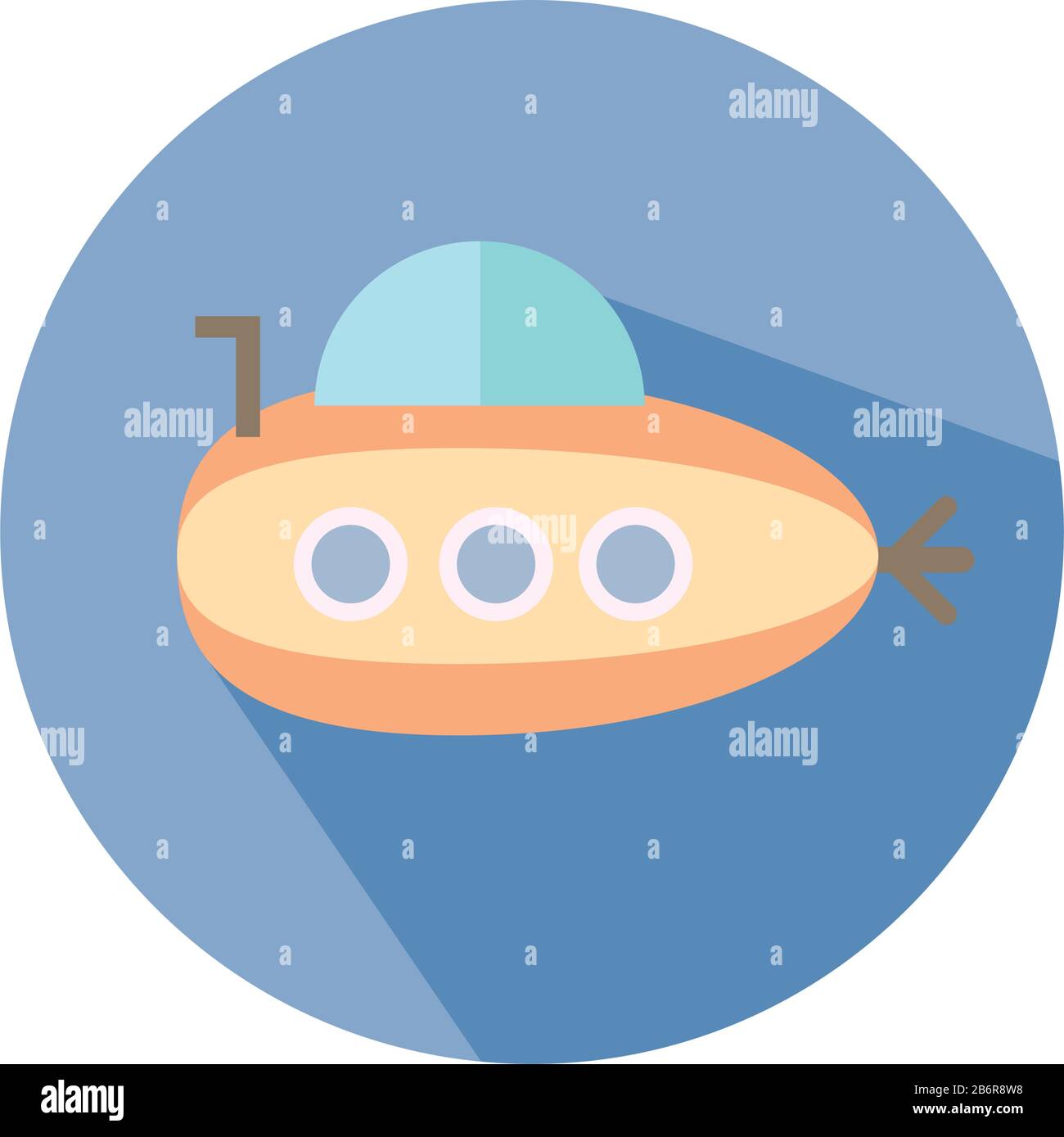 Cute submarine icon flat Stock Vector Images - Alamy