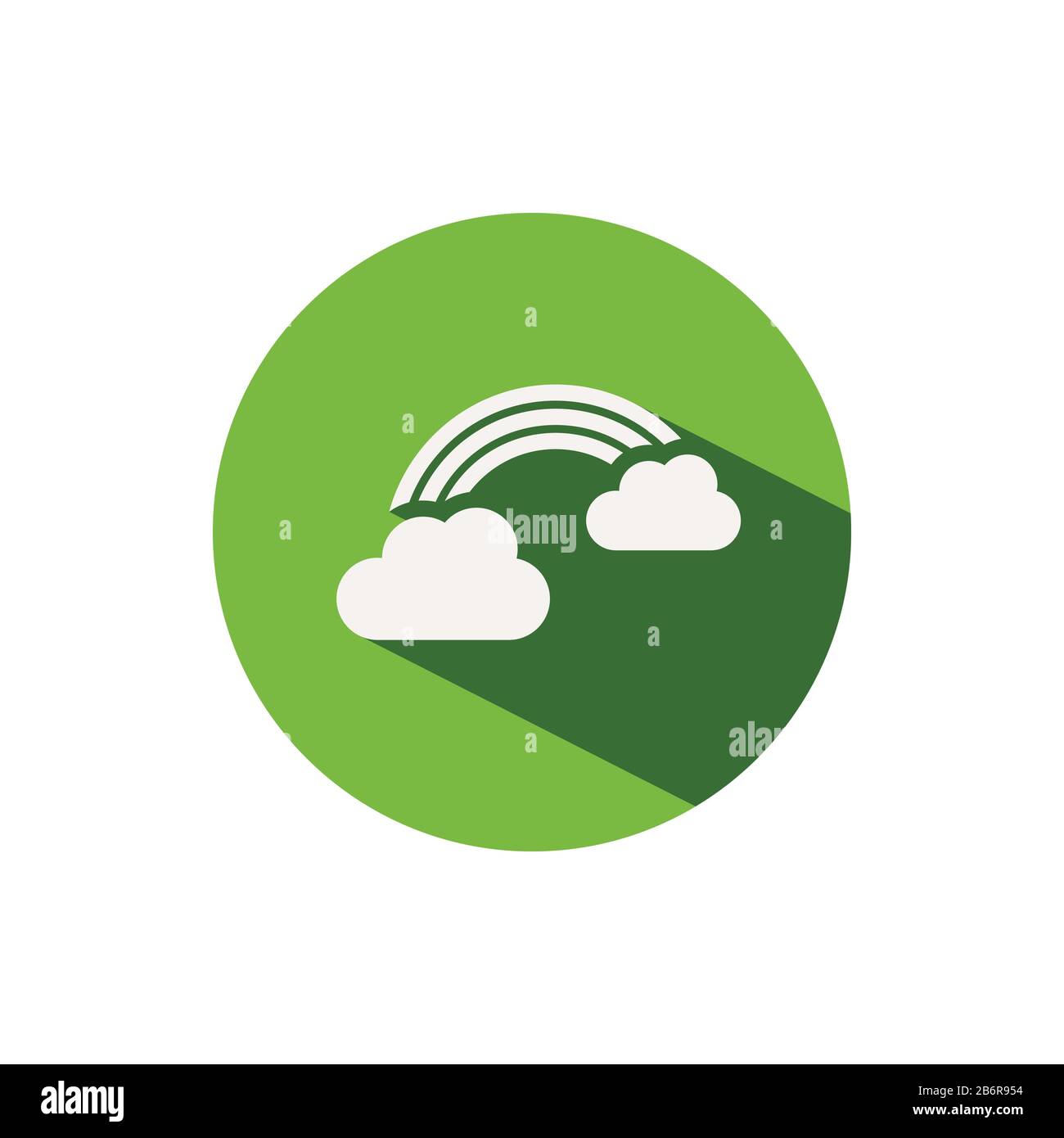 Rainbow. Icon on a green circle. Weather glyph vector illustration ...
