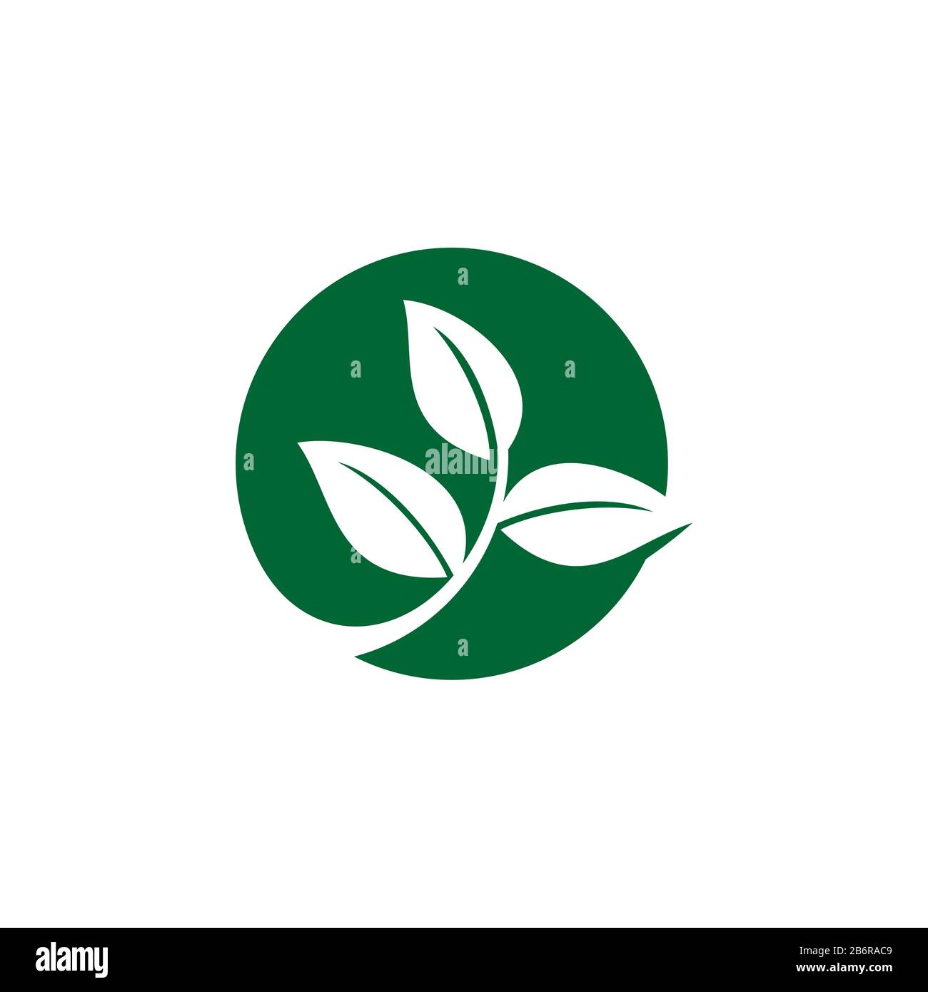 Circle Green Leaves Logo Template Illustration Design. Vector EPS 10 ...