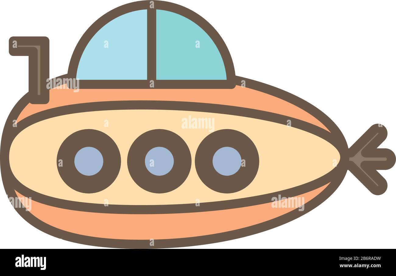 Cute submarine icon flat Stock Vector Images - Alamy