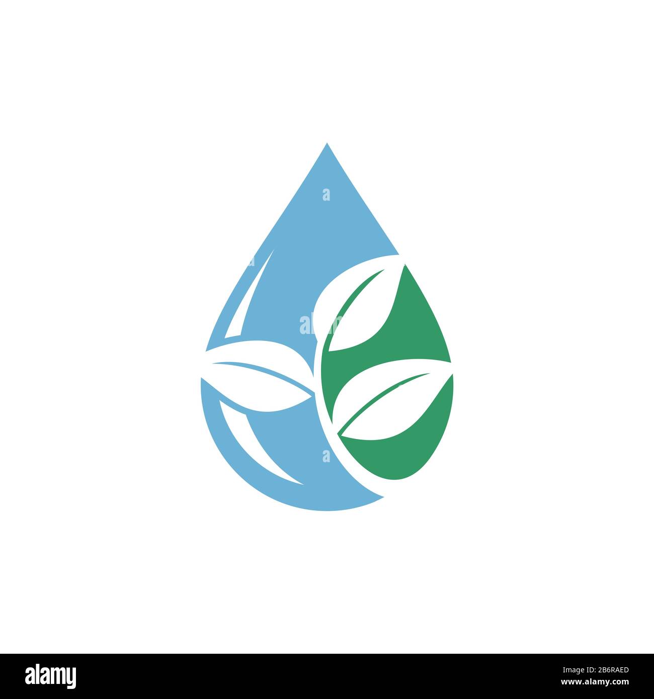 Drop Water Green Leaves Logo Template Illustration Design. Vector EPS ...