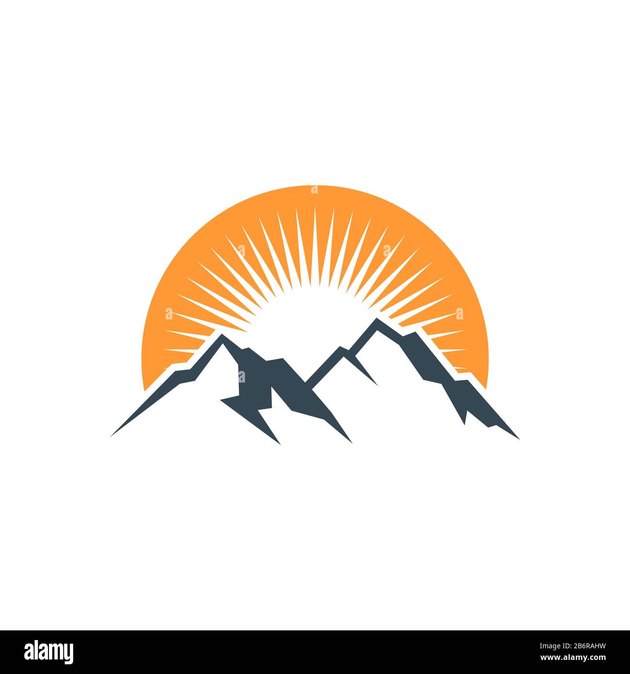 Sun and mountain logo template Illustration Design. Vector EPS 10. Stock Photo