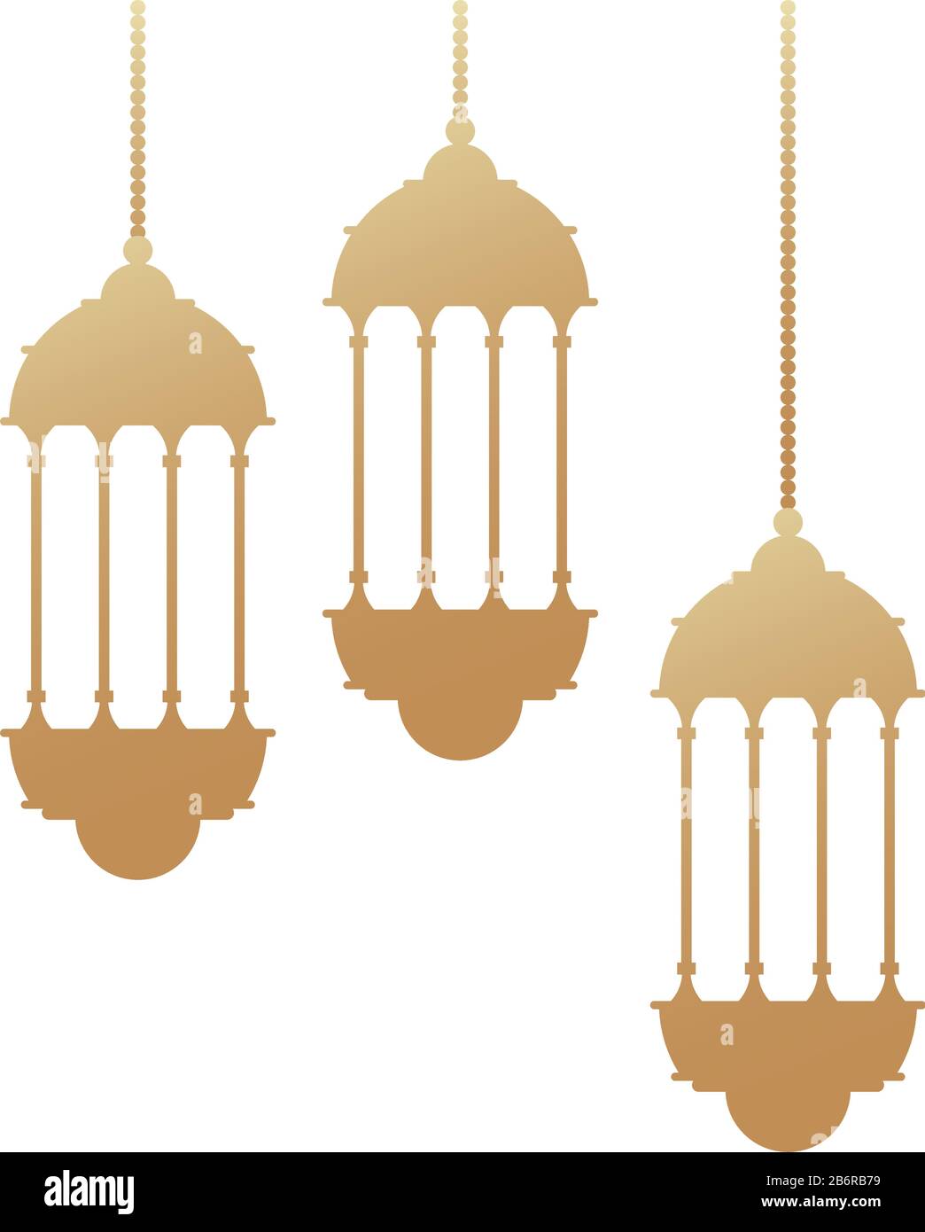 ramadan kareem golden lanterns hanging icons Stock Vector Image & Art ...