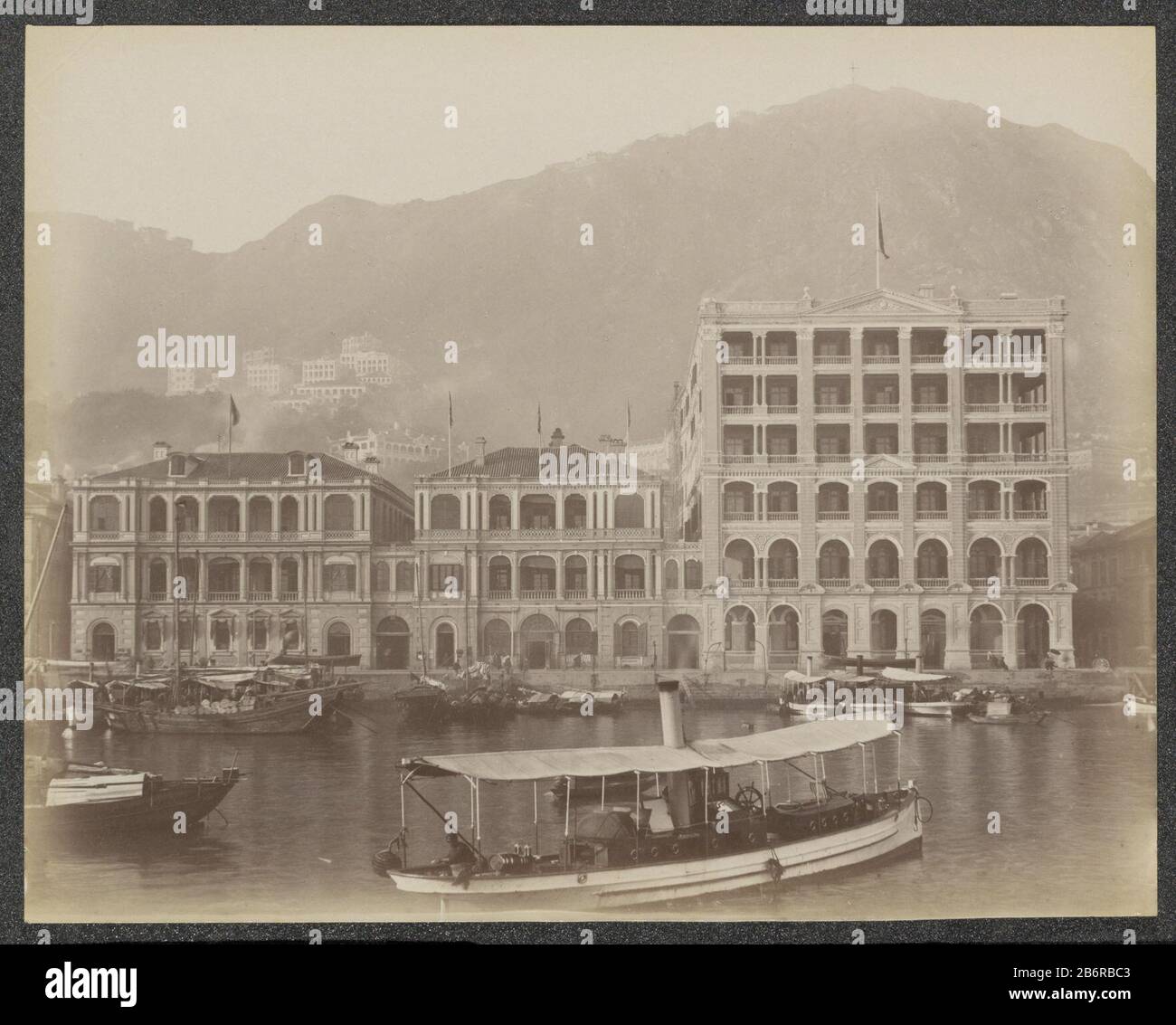 Gezicht Op Het Hong Kong Hotel In Hong Kong Part Of Album With 50 Pictures Of A Trip Through Southeast Azie Manufacturer Photographer Anonymous Place Manufacture Hong Kong Dating Ca 1860