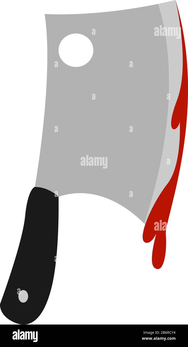 Bloody knife, illustration, vector on white background. Stock Vector
