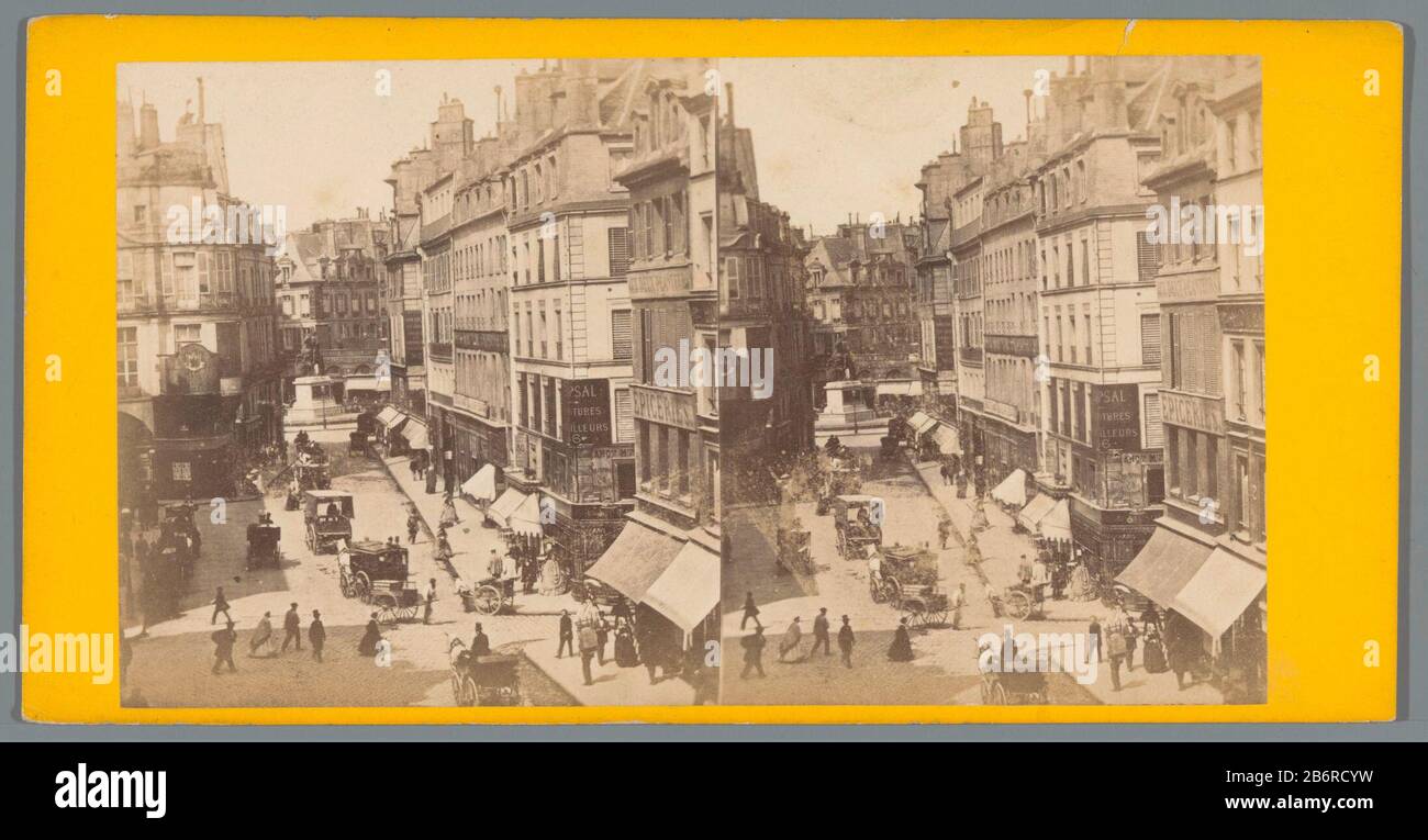 Gezicht op het Place des Victoires in Parijs vanuit een zijstraat View of the Place des Victoires in Paris from a side object type: stereo picture Item number: RP-F F05611 Inscriptions / Brands: inscription verso, handwritten: 'Place des Victoires' Manufacturer : Photographer: anonymous place manufacture: Paris Date: ca. 1850 - ca. 1880 Material: paper carton Technique: albumen print dimensions: secondary medium: h 89mm × W 173 mm Subject: square, place, circus, etc.street Stock Photo