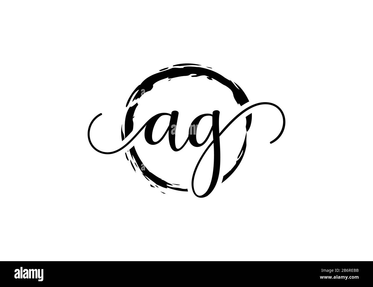 Initial handwriting logo design with brush circle. handwritten logo for ...