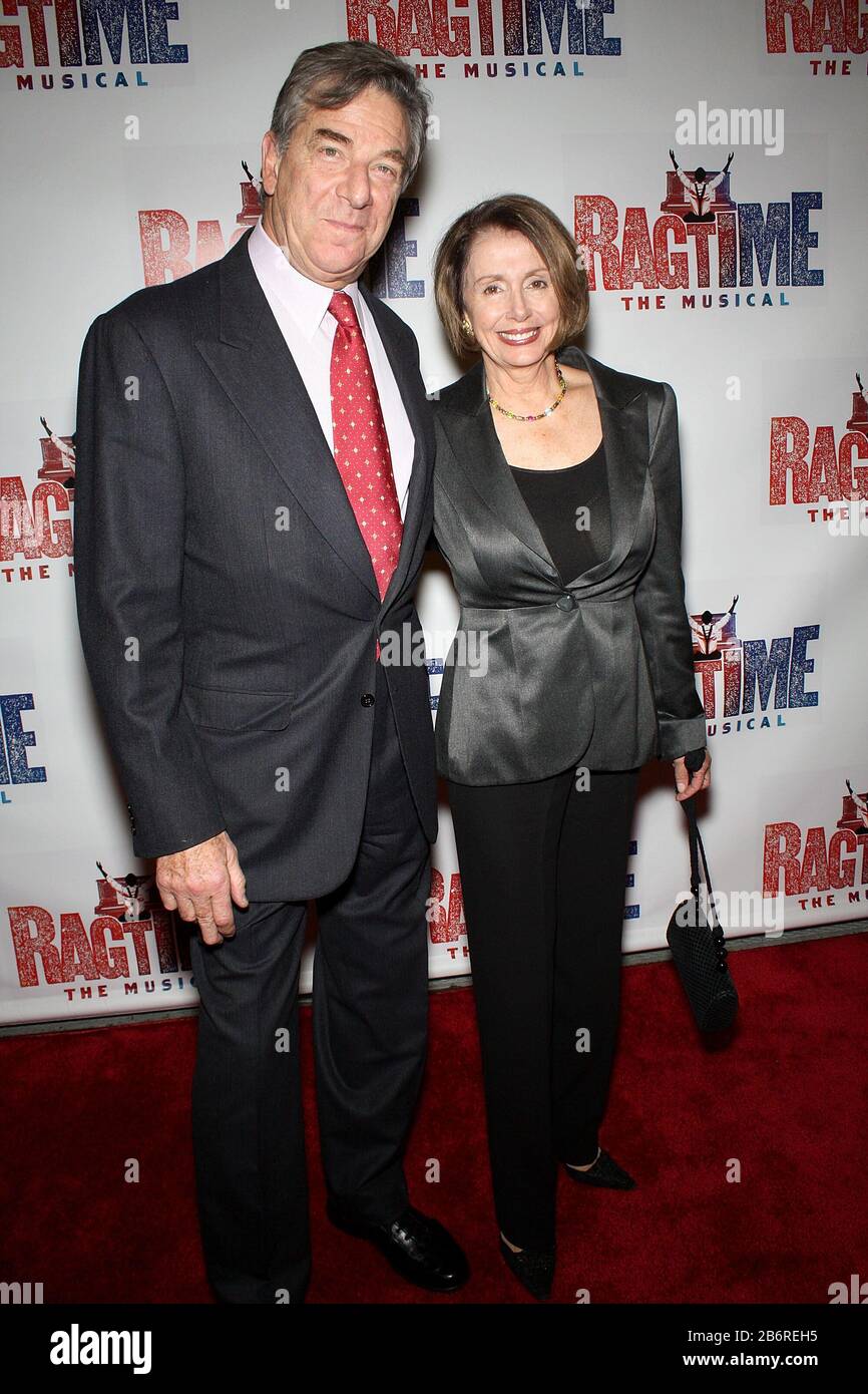 New York, NY, USA. 15 November, 2009. U.S. Speaker of the House, Nancy Pelosi, (R) and her husband, Paul Pelosi at the Broadway opening night of 'Ragtime' at the Neil Simon Theatre. Credit: Steve Mack/Alamy Stock Photo