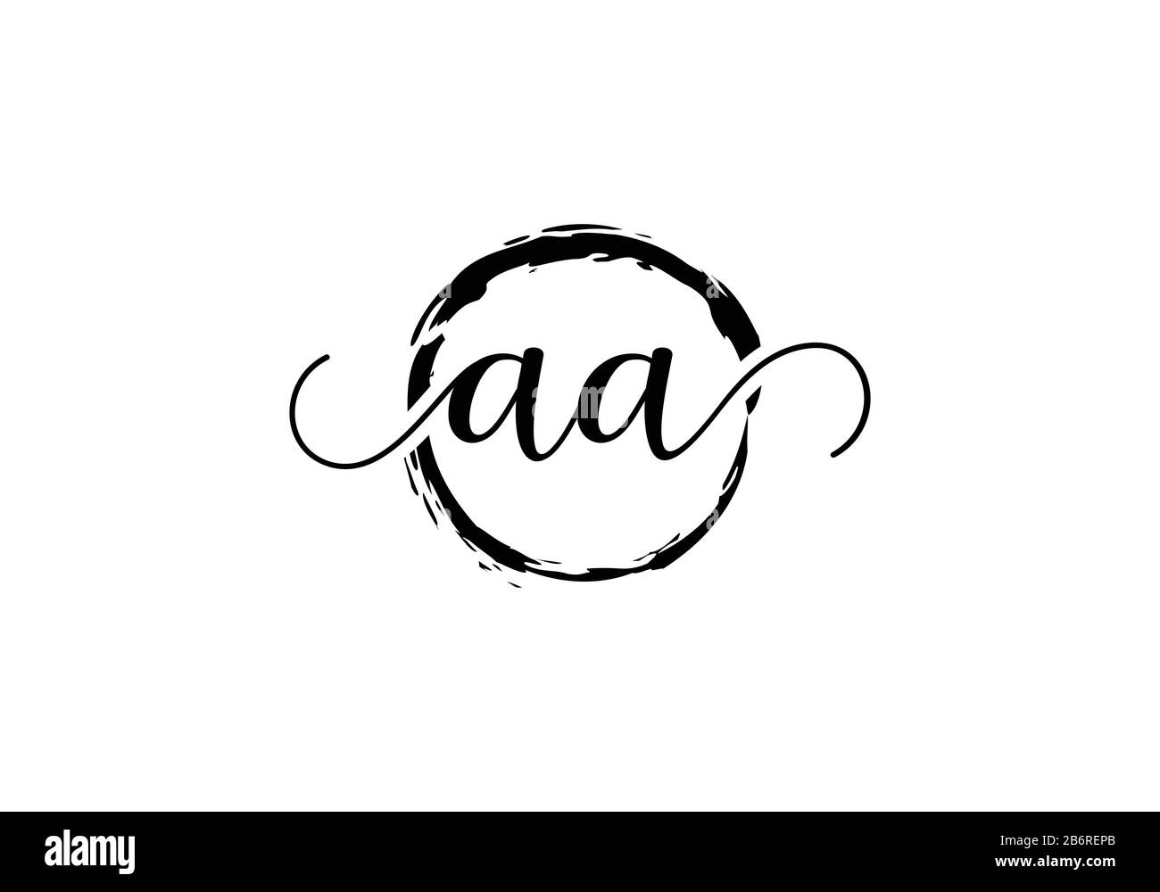 Initial handwriting logo design with brush circle. handwritten logo for ...