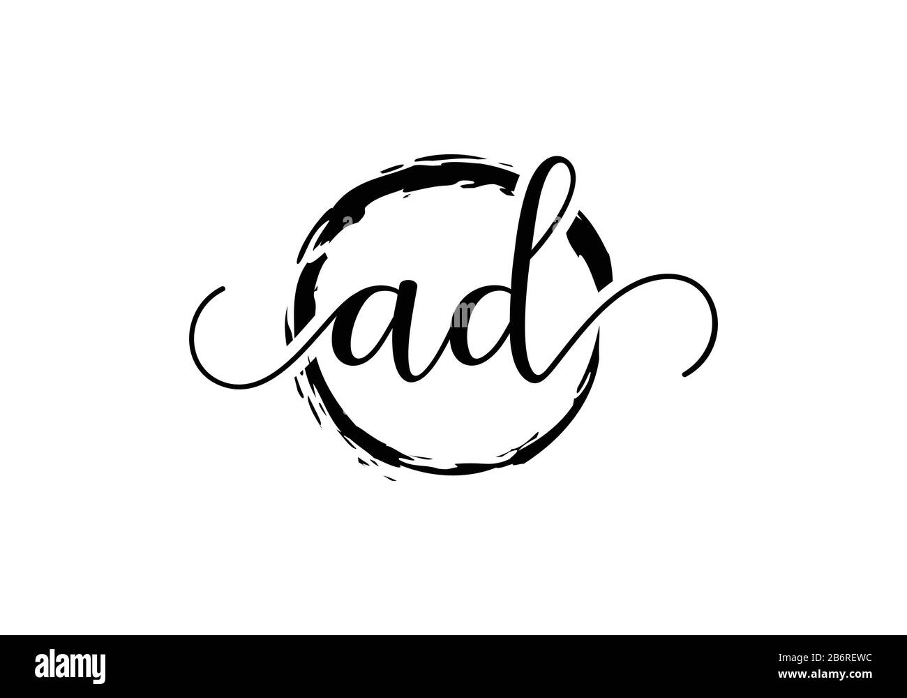 Initial handwriting logo design with brush circle. handwritten logo for ...