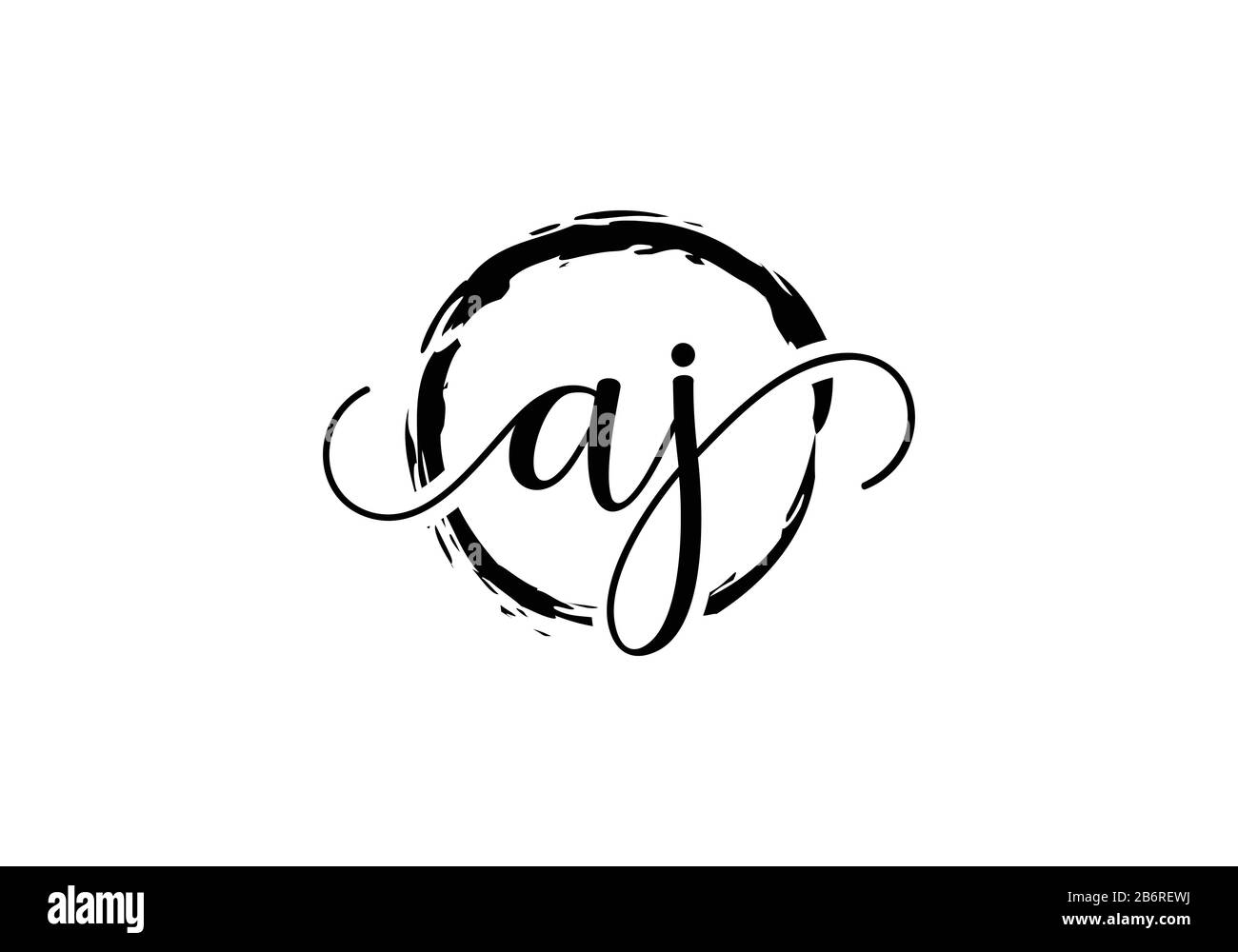 Initial handwriting logo design with brush circle. handwritten logo for ...