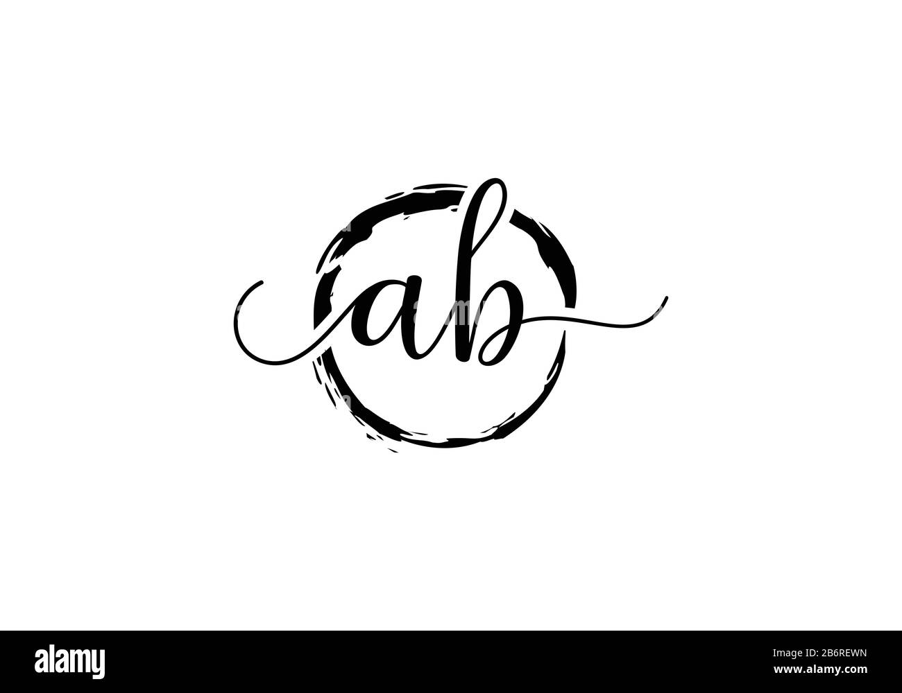Initial handwriting logo design with brush circle. handwritten logo for ...