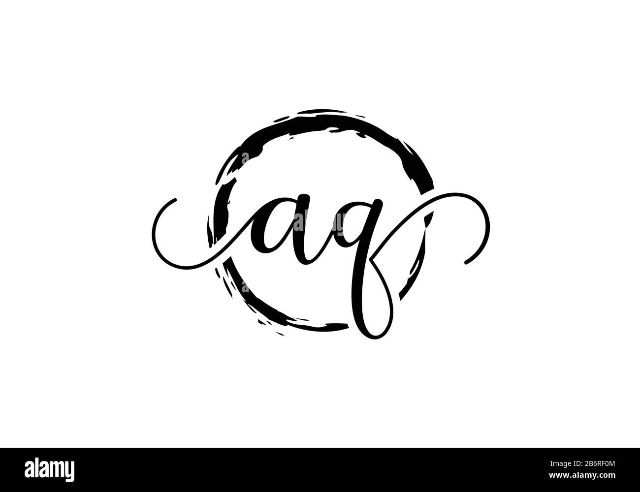 Initial handwriting logo design with brush circle. handwritten logo for ...