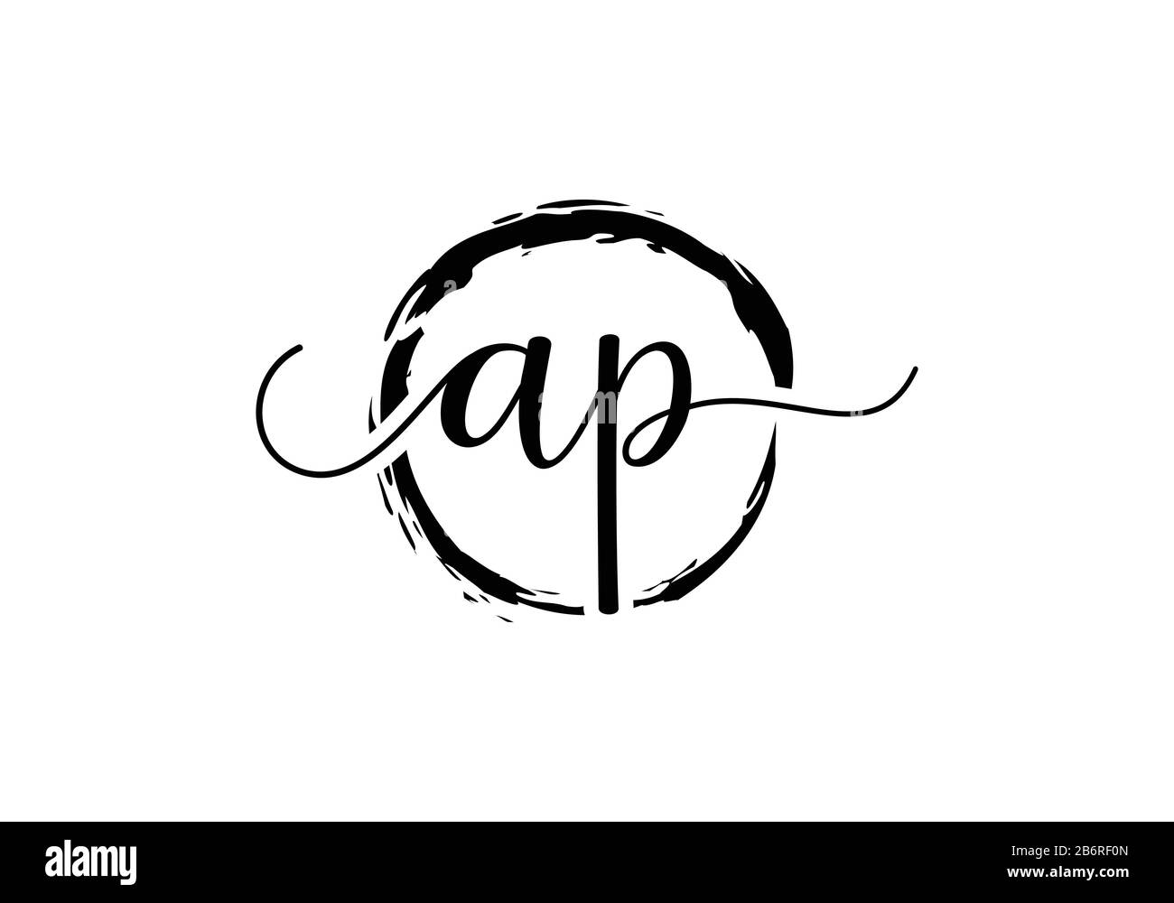 Initial handwriting logo design with brush circle. handwritten logo for ...