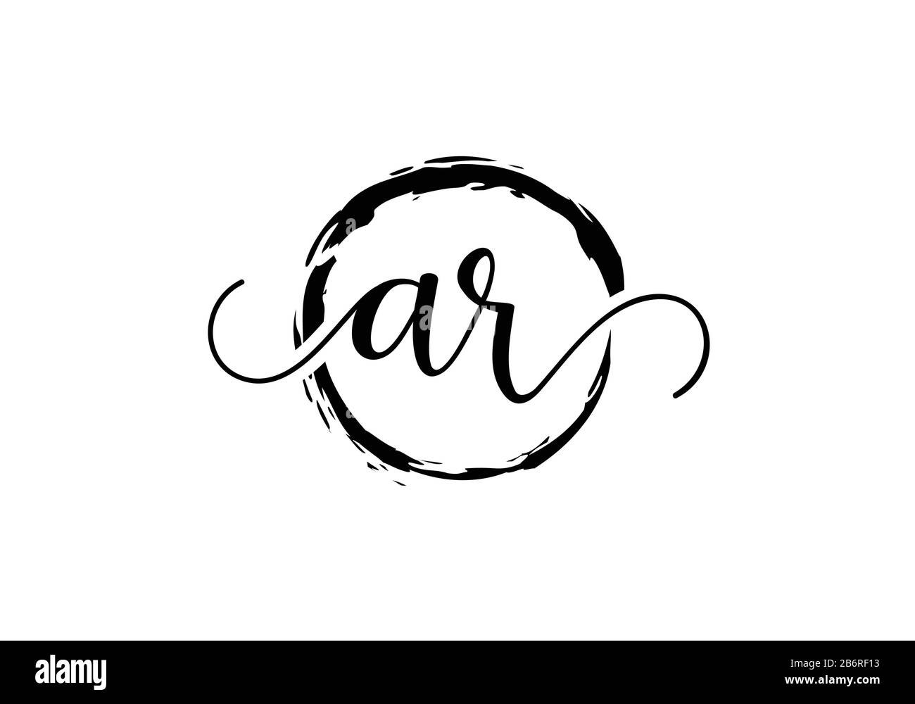 Initial handwriting logo design with brush circle. handwritten logo for ...