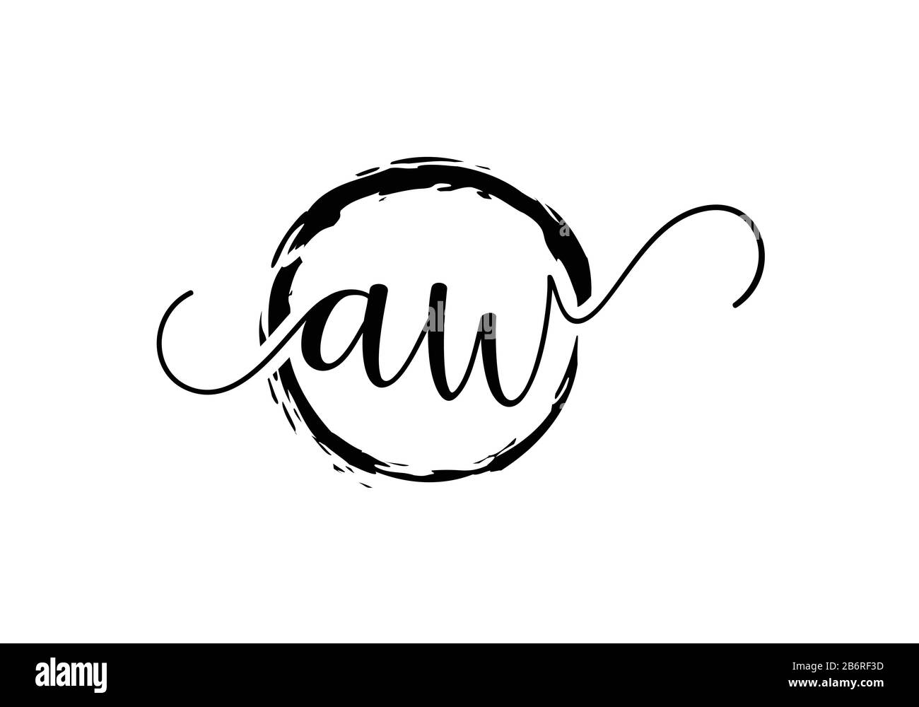 Initial handwriting logo design with brush circle. handwritten logo for ...