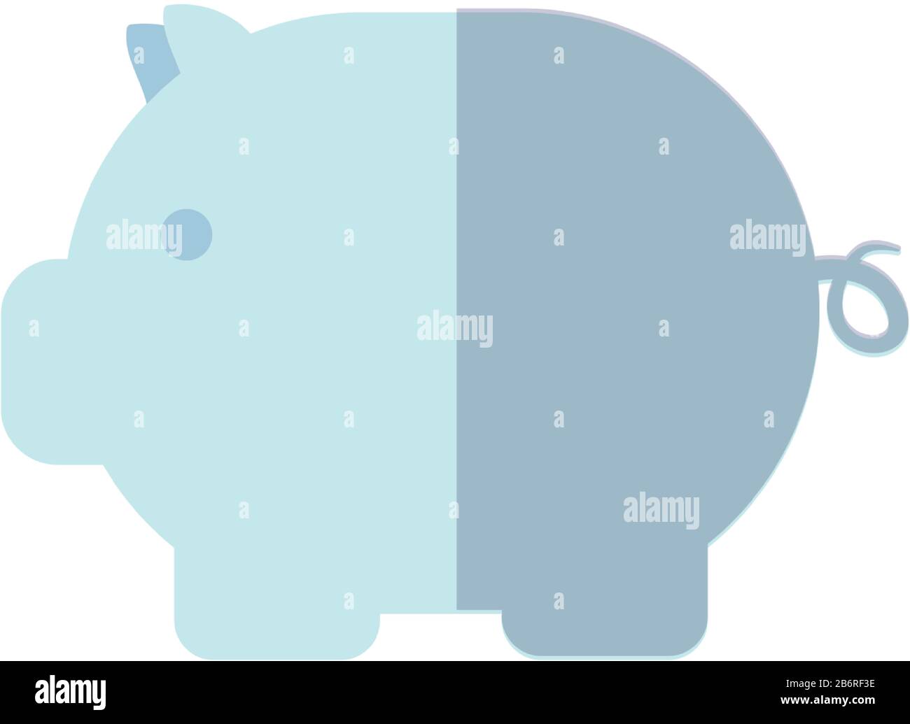 piggy bank icon over white background, flat style, vector illustration ...
