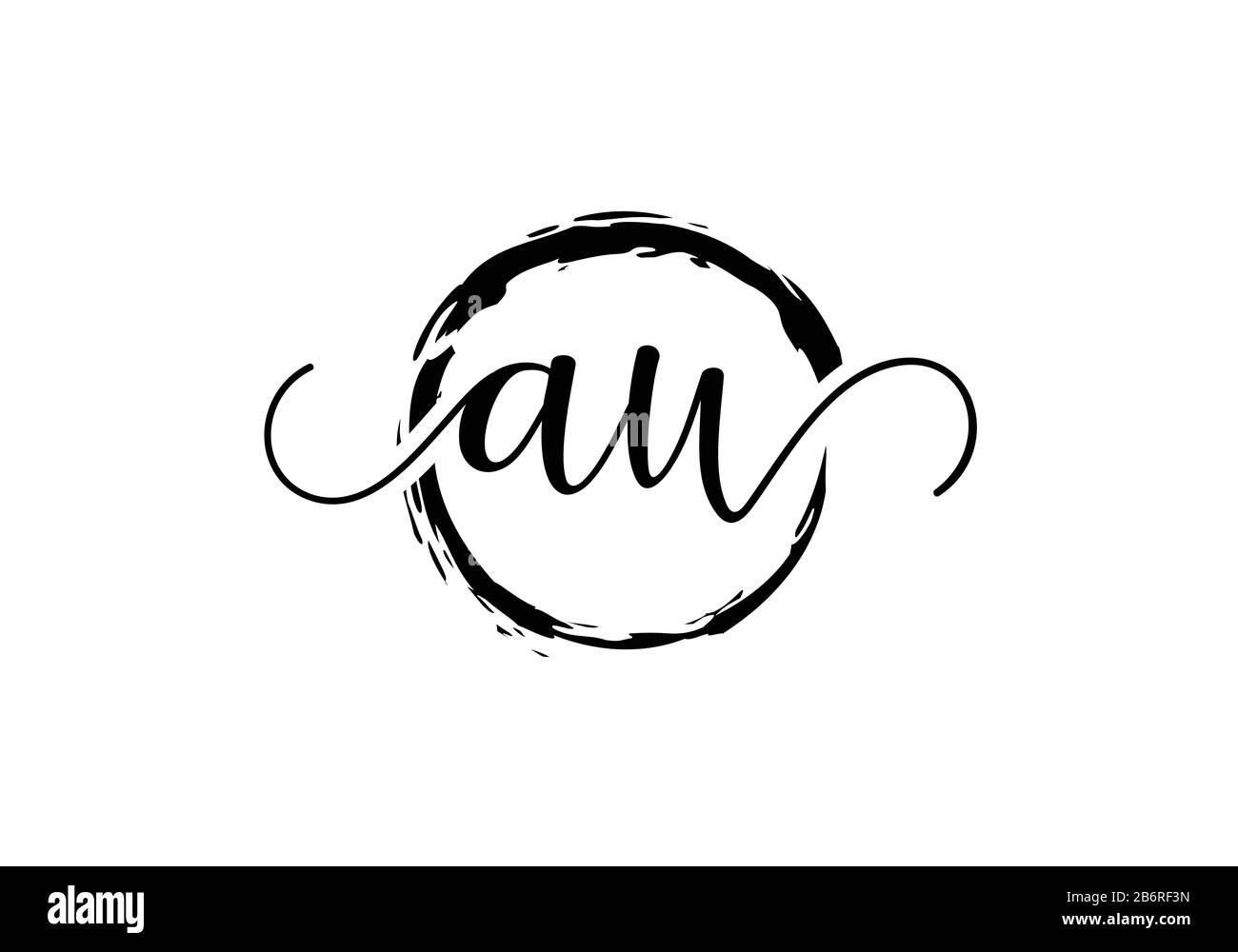 Initial handwriting logo design with brush circle. handwritten logo for ...