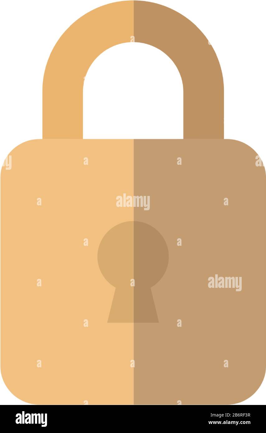 security padlock icon over white background, flat style, vector ...