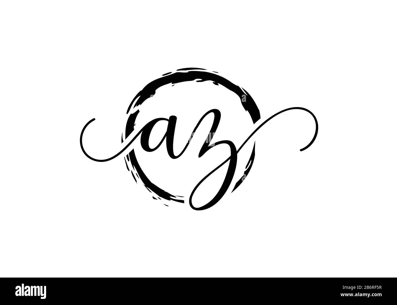 Initial handwriting logo design with brush circle. handwritten logo for ...