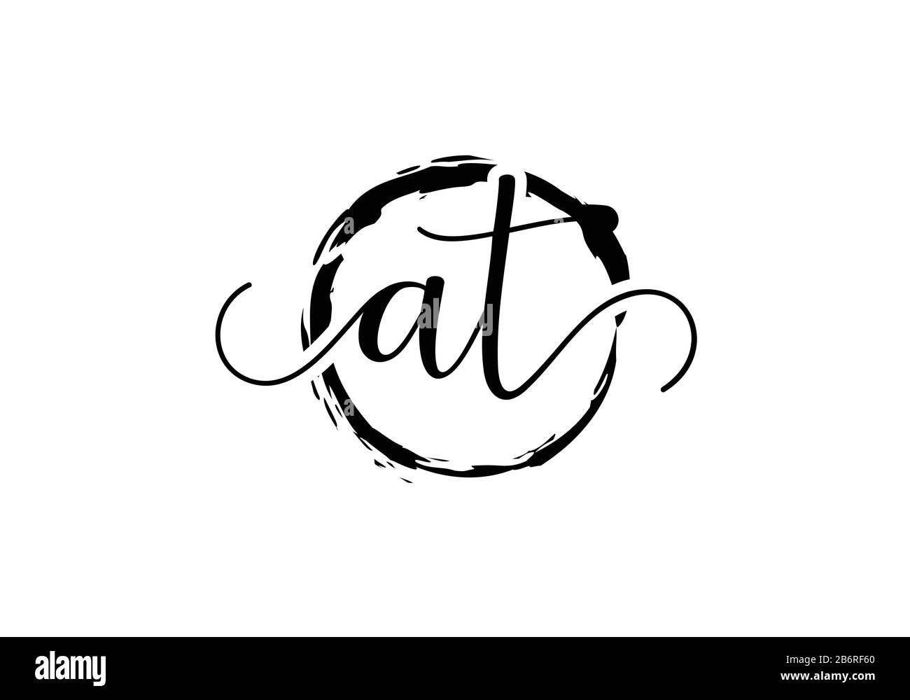 Initial handwriting logo design with brush circle. handwritten logo for ...