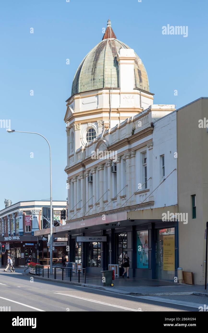 Built in 1889 this building at 306 Church Street, Parramatta was designed in the Victorian Free Classical style and housed a dentist and later a bank. Stock Photo