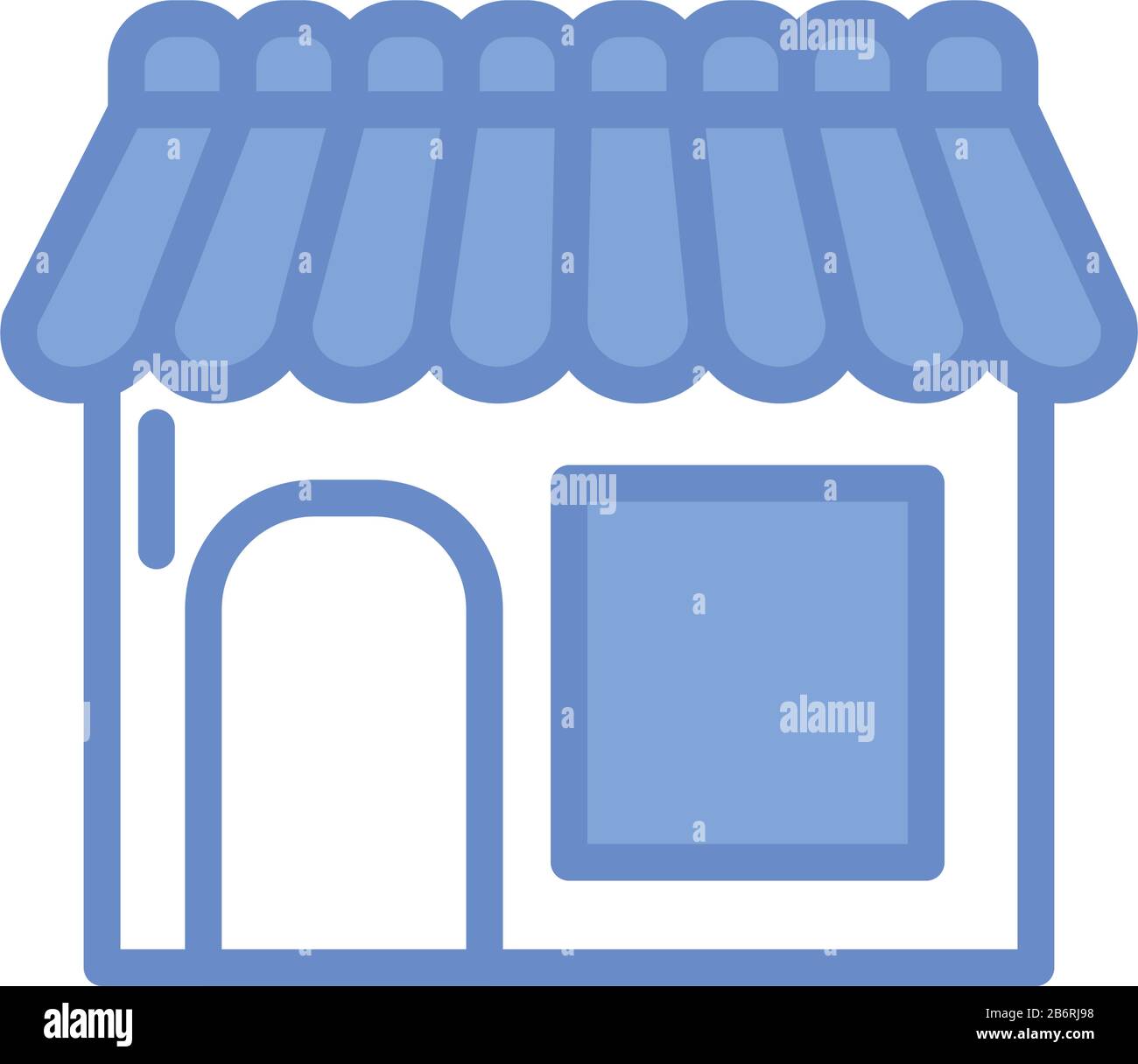 store icon over white background, blue outline style, vector ...
