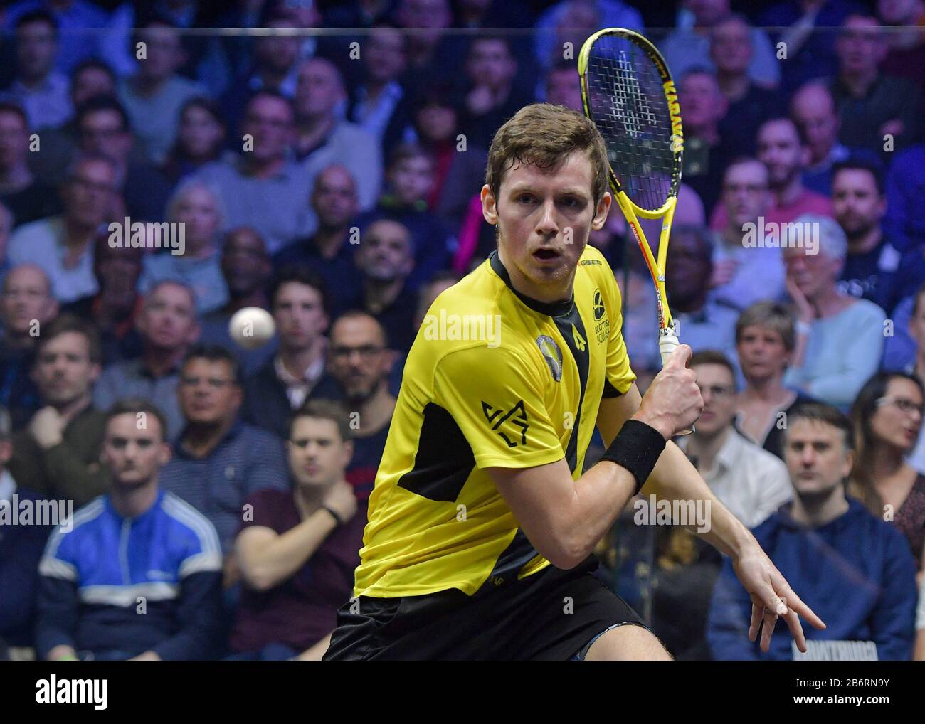 Greg Lobban (SCO) during the Canary Wharf Squash Classic at East Wintergarden, Canary Wharf, on 11 March 2020. Photo by Vince Mignott. Credit: PRiME Media Images/Alamy Live News Stock Photo