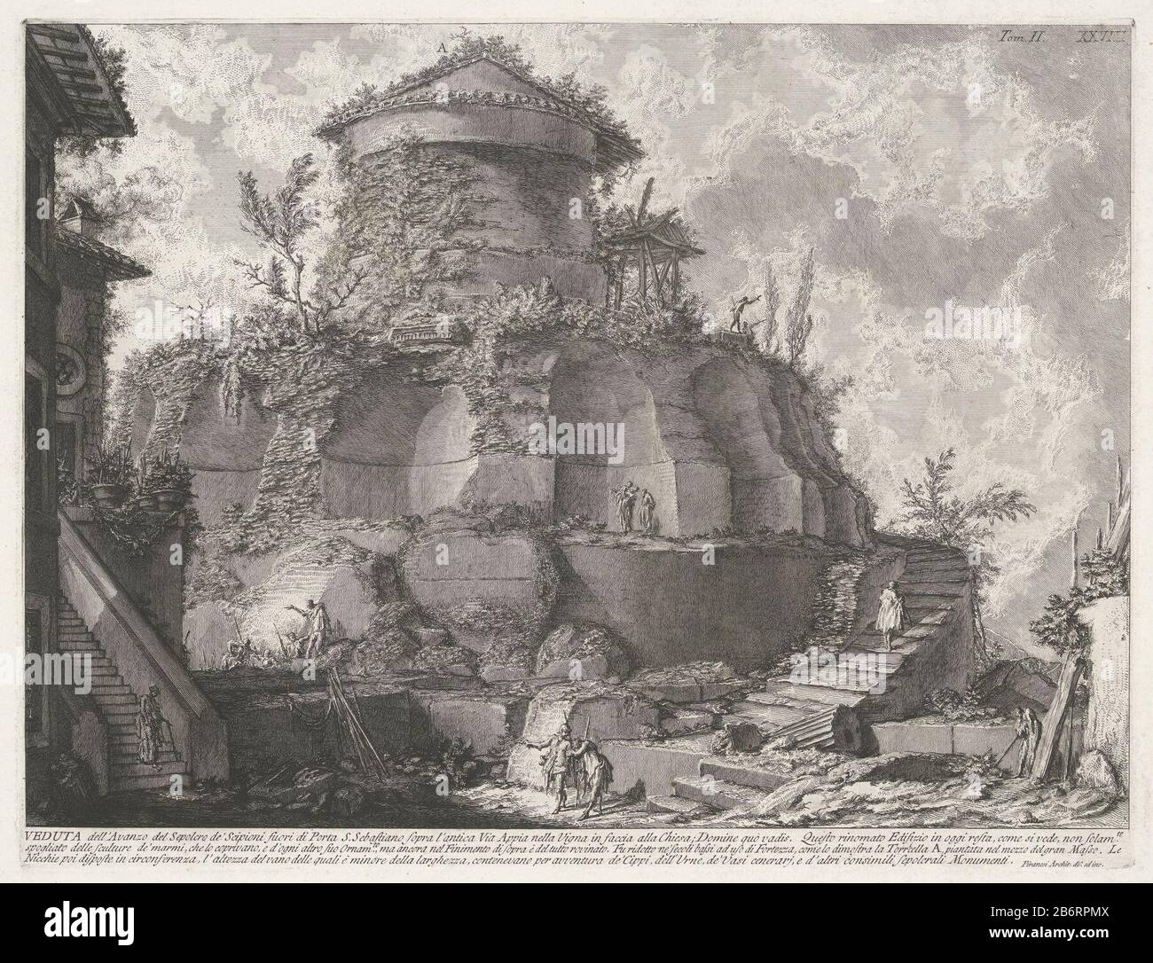 View of the remains of the tomb of the Scipio family outside ...