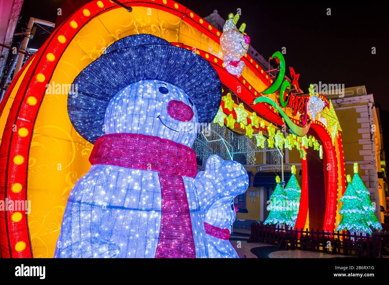 Lights installation in Macau during the annual Macau Light festival Stock Photo