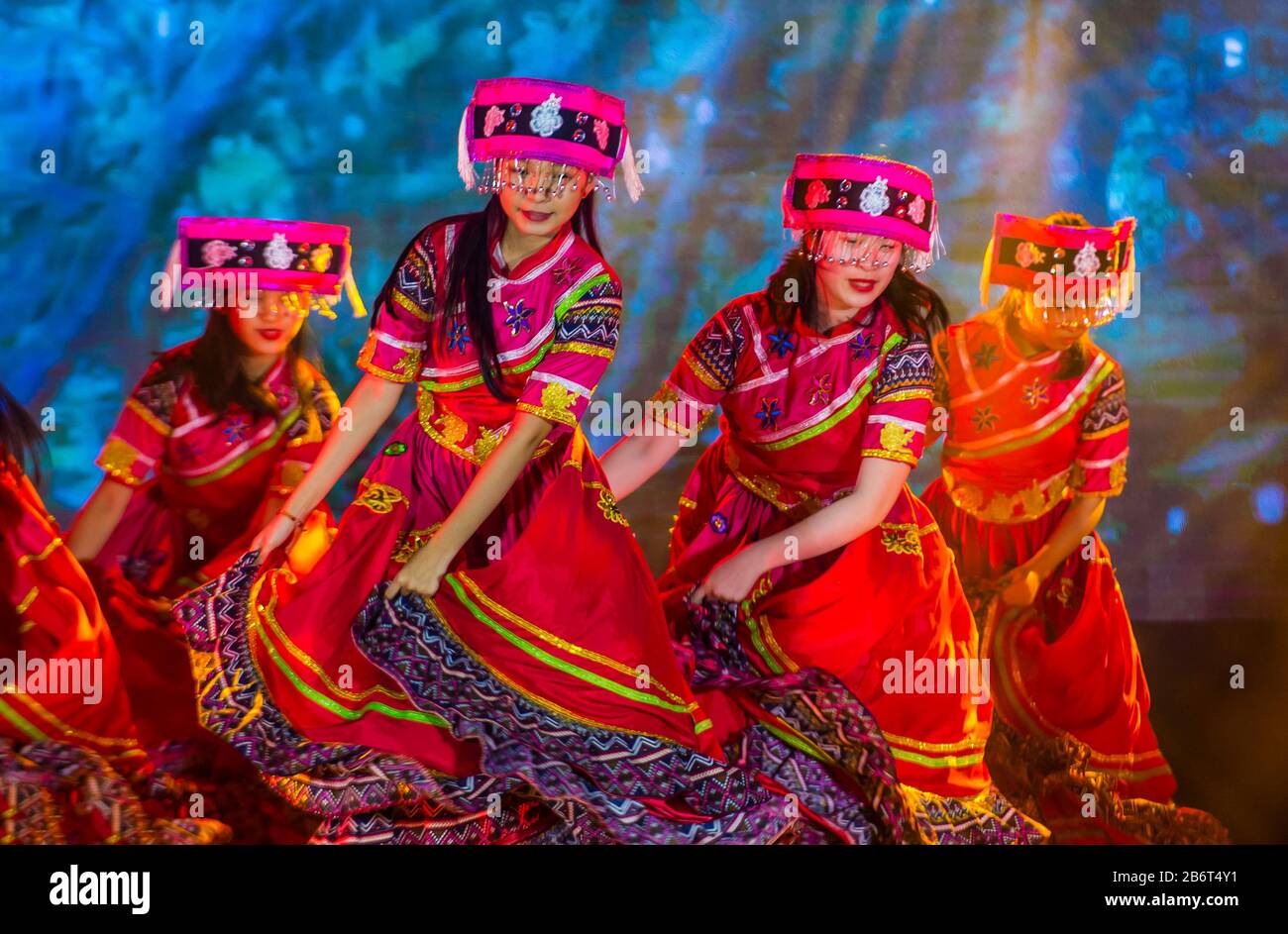 Chinese folk dance in Chinatown Manila the Philippines Stock Photo