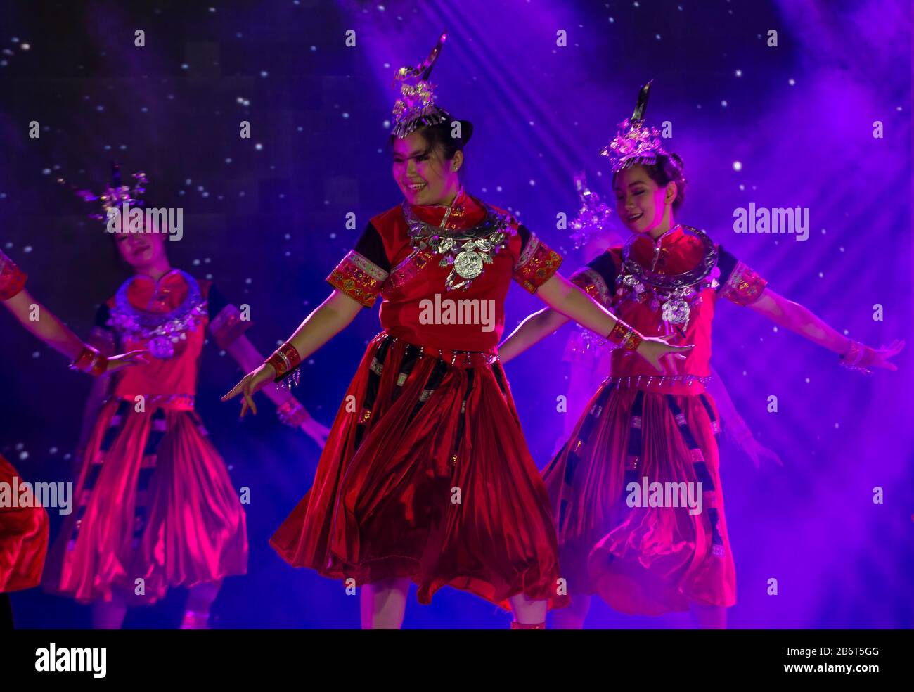 Chinese folk dance in Chinatown Manila the Philippines Stock Photo