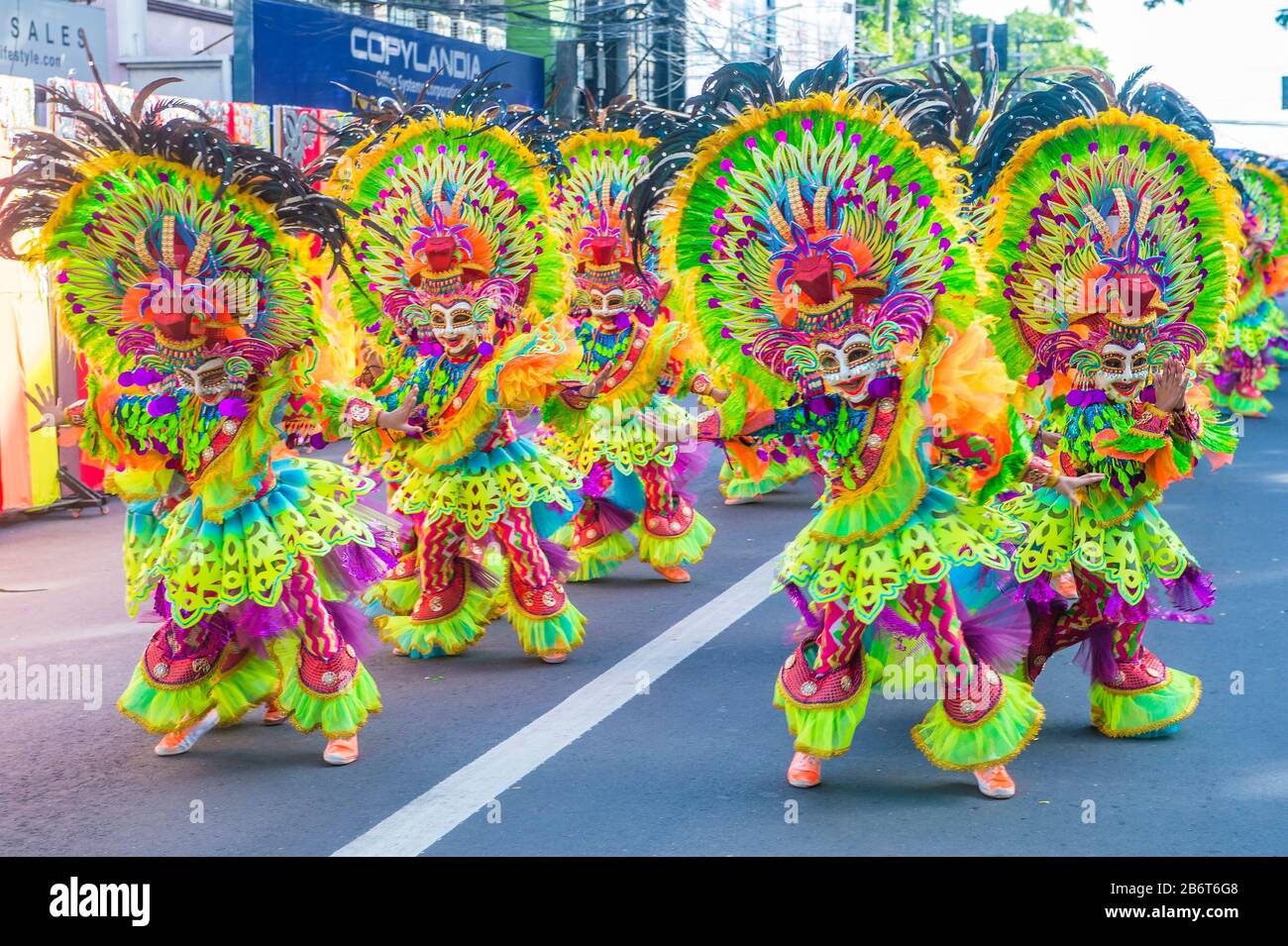 Participants in the Masskara Festival in Bacolod Philippines Stock Photo