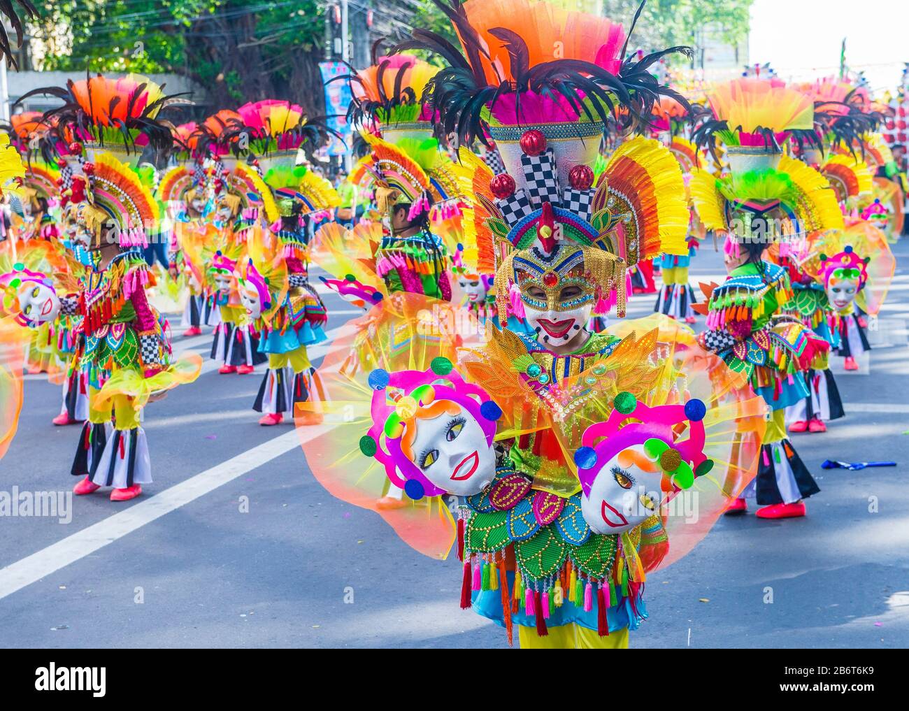 Participants in the Masskara Festival in Bacolod Philippines Stock Photo