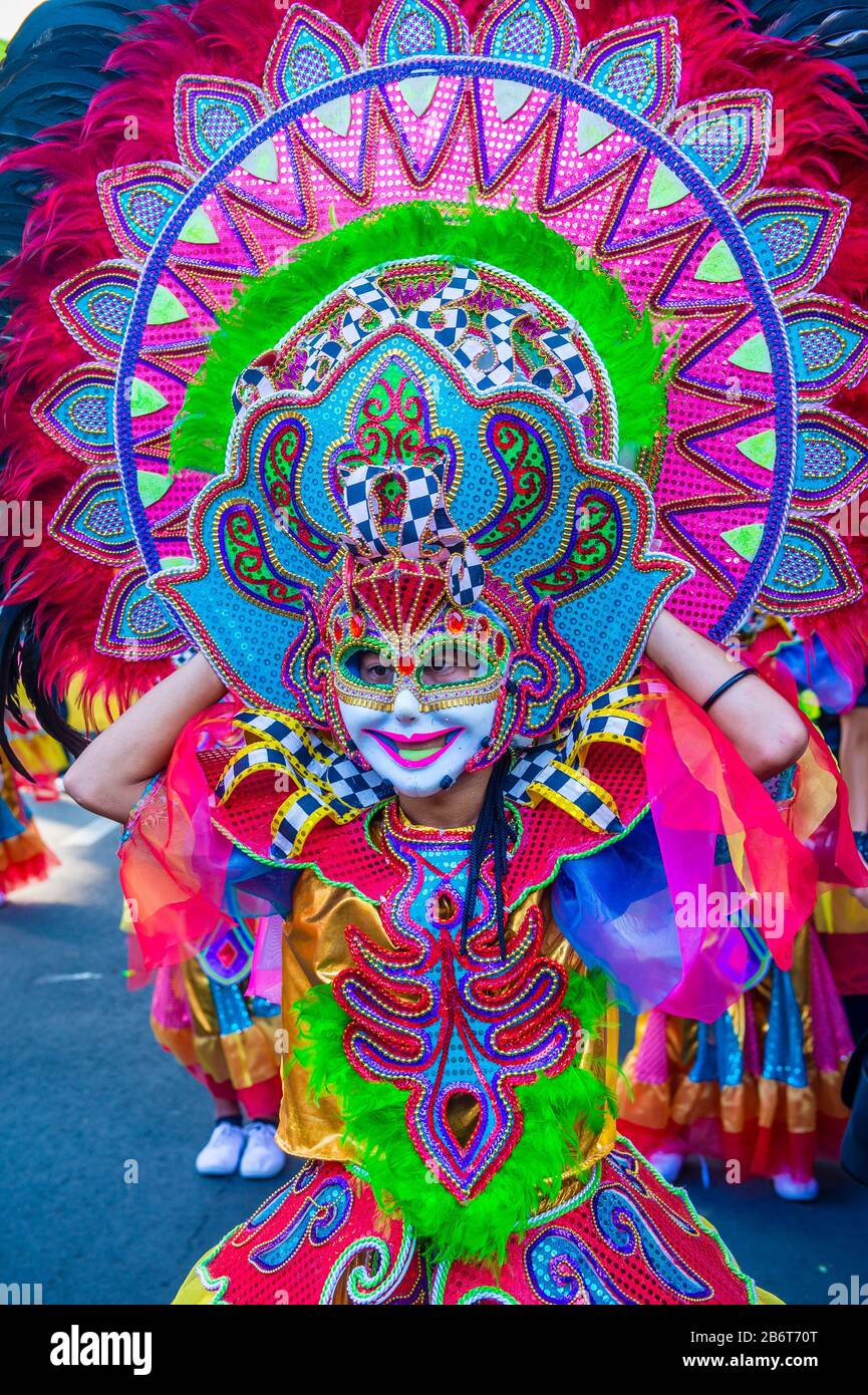 Participant in the Masskara Festival in Bacolod Philippines Stock Photo