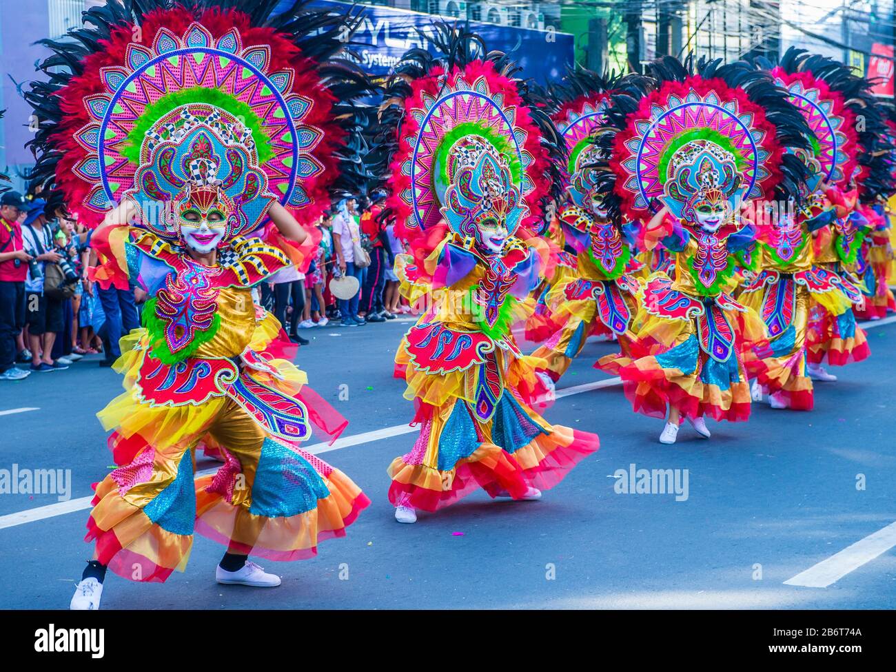 Participants in the Masskara Festival in Bacolod Philippines Stock