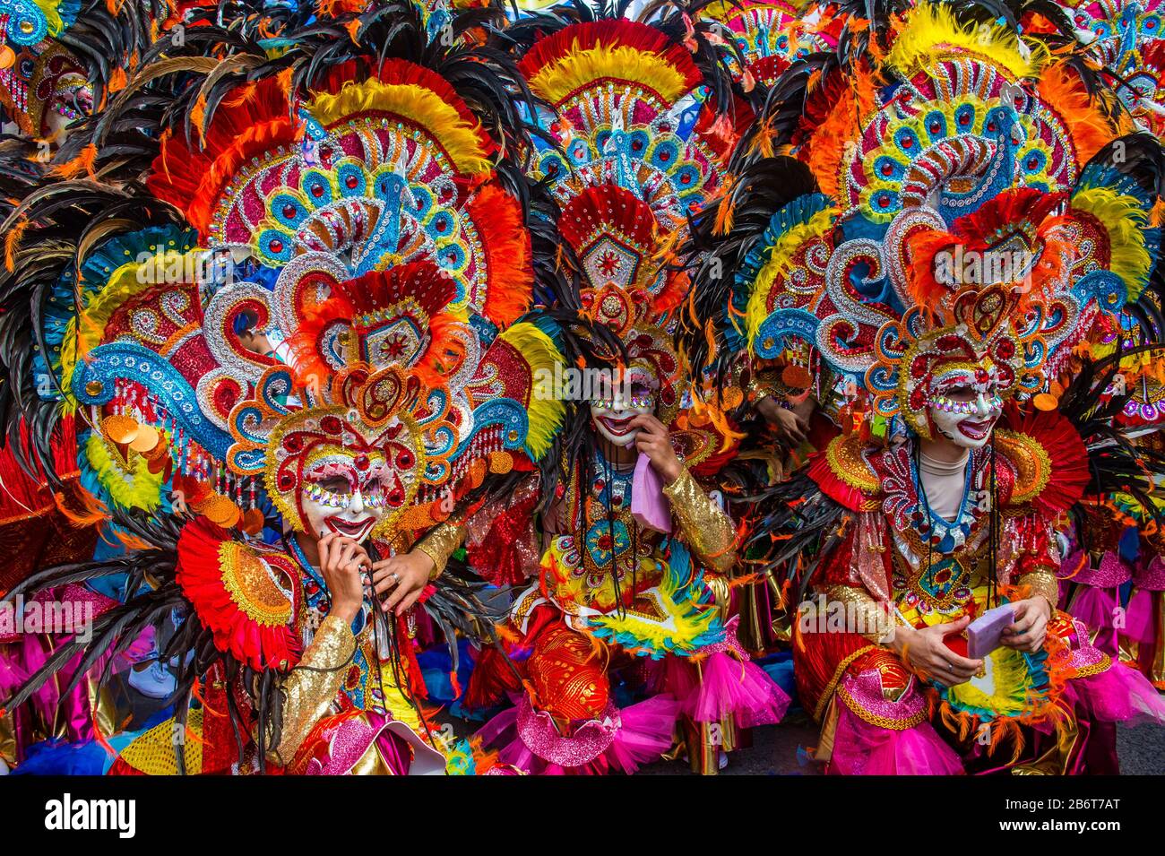 Participants in the Masskara Festival in Bacolod Philippines Stock Photo