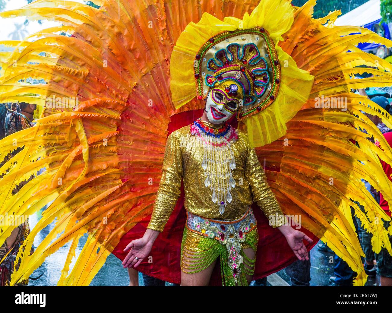 Participant in the Masskara Festival in Bacolod Philippines Stock Photo