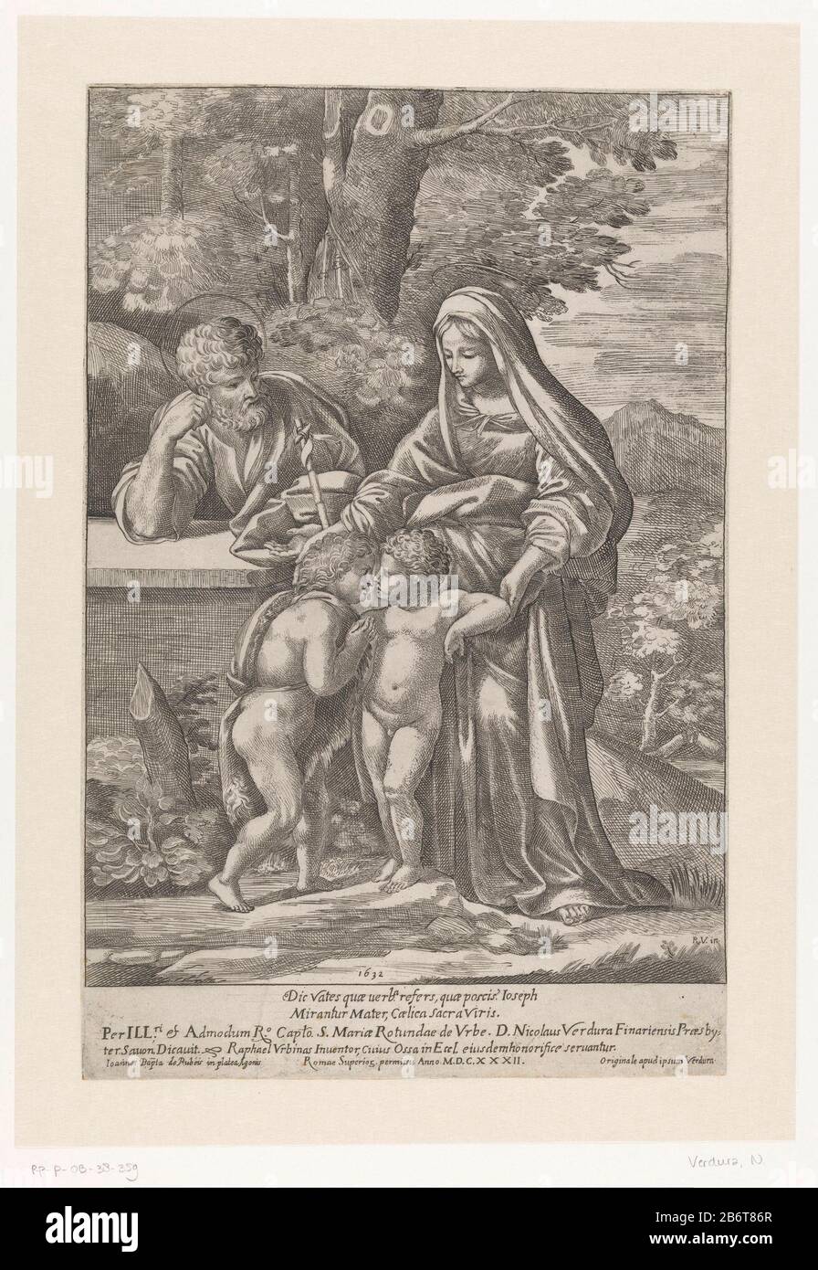 Heilige Familie met Johannes de Doper Maria and Joseph in a landscape ...