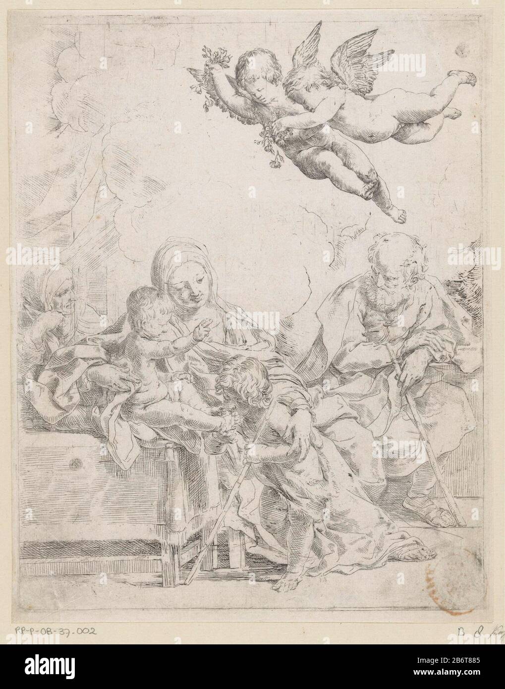 Heilige Familie met de jonge Johannes de Doper en Elisabet young John ...