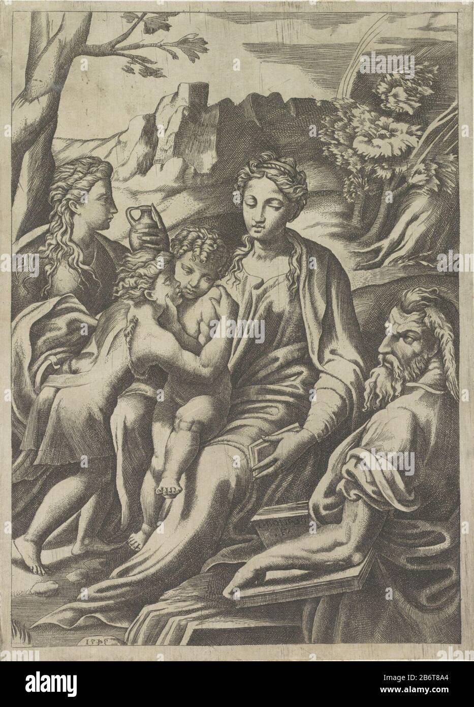 Heilige Familie met de jonge Johannes de Doper en Maria Magdalena the ...
