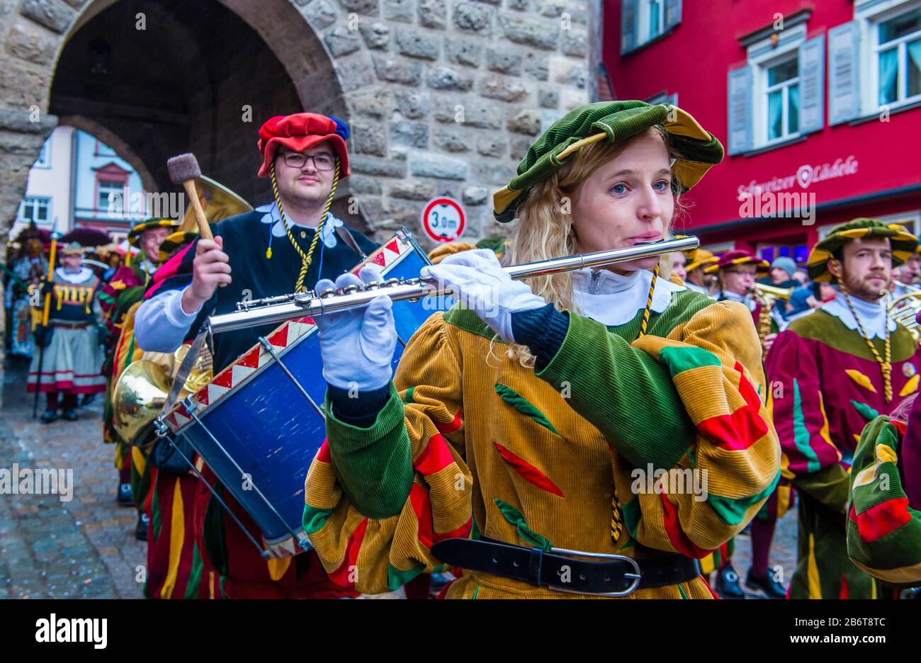 Participants in the Rottweil Carnival in Rottweil , Germany Stock Photo