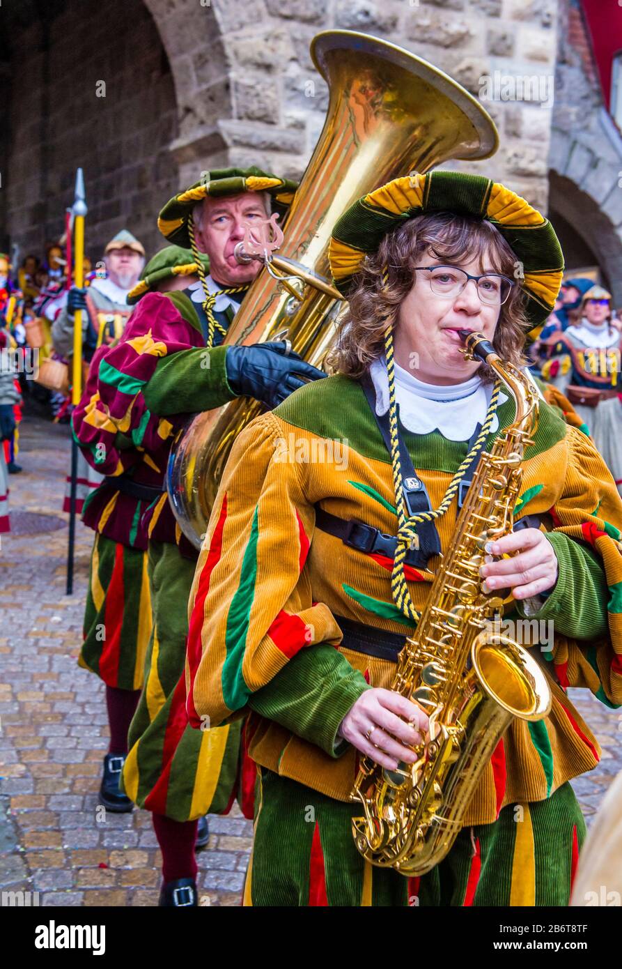 Participants in the Rottweil Carnival in Rottweil , Germany Stock Photo