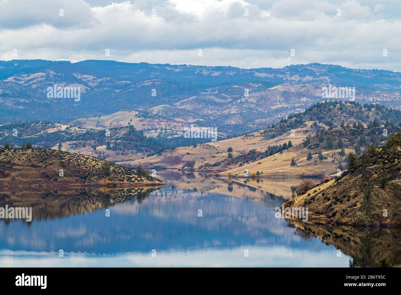 The reservoir at the Iron Gate Dam near Hornbrook, California, USA