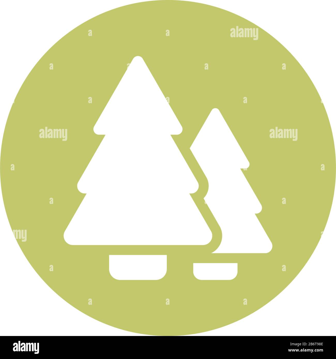 pine trees , block and flat style icon vector illustration design Stock Vector