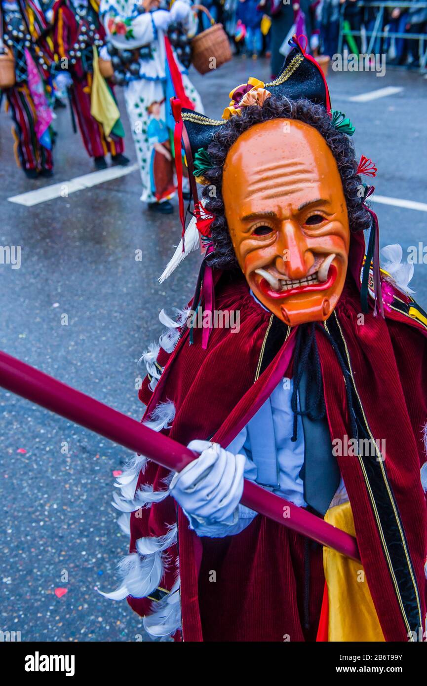 Participant in the Rottweil Carnival in Rottweil , Germany Stock Photo