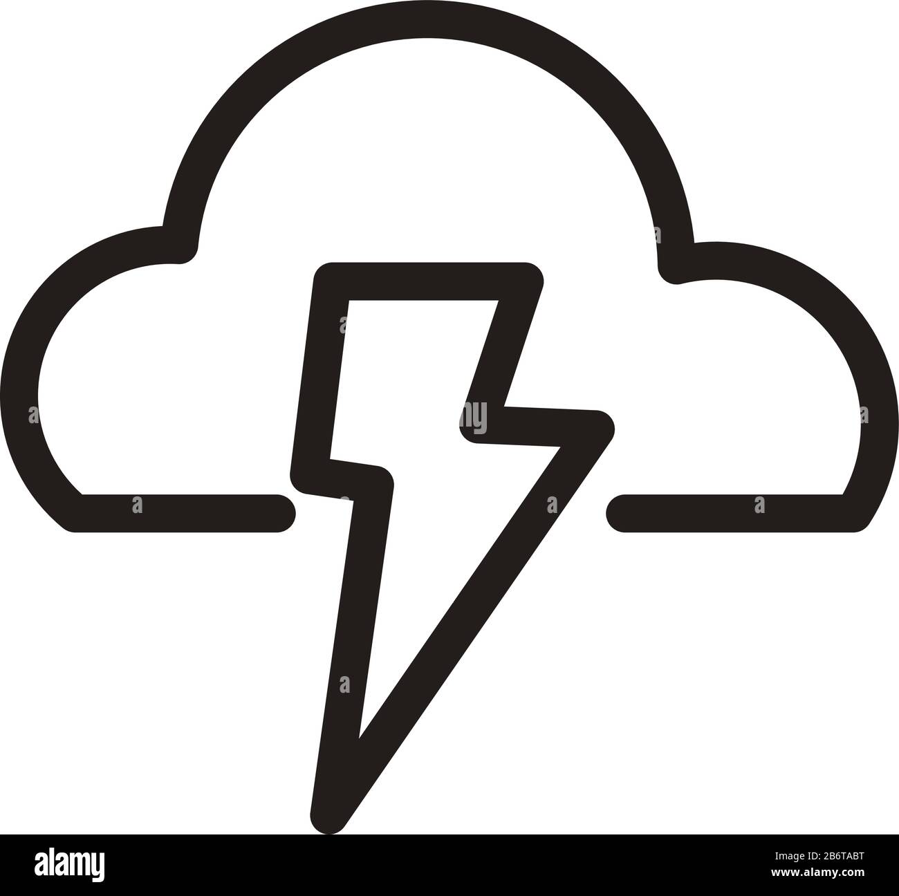 cloud with lightning, line style icon vector illustration design Stock ...