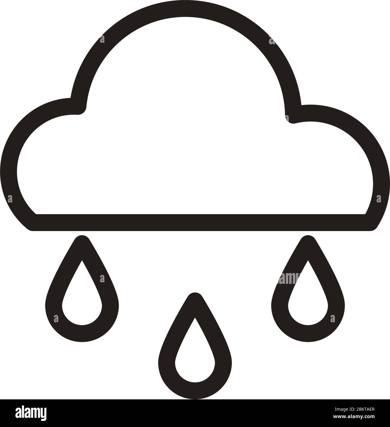 cloud with rain, line style icon vector illustration design Stock ...