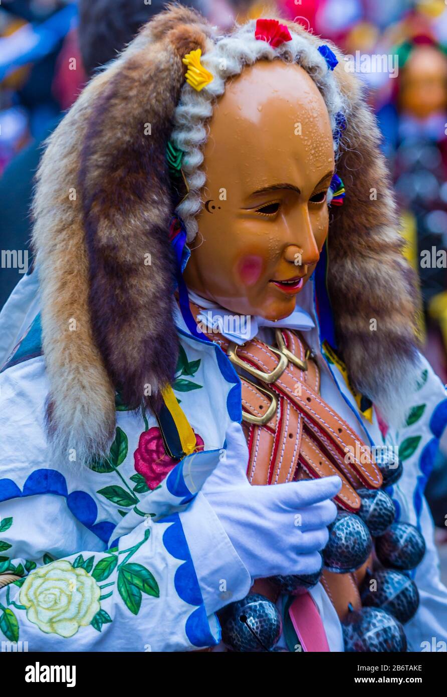 Participant in the Rottweil Carnival in Rottweil , Germany Stock Photo