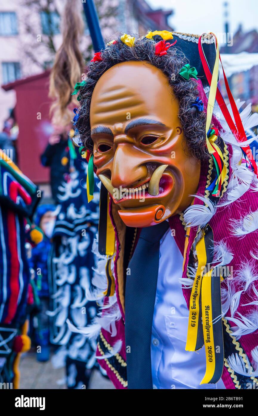 Participant in the Rottweil Carnival in Rottweil , Germany Stock Photo